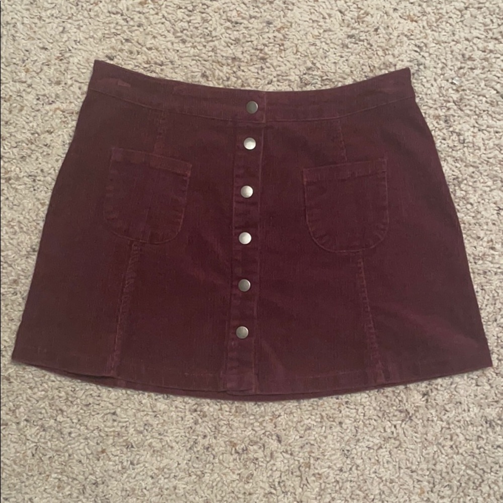 Brandy Melville Women's Button Corduroy Skirt - Picture 2 of 6